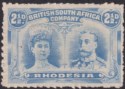 Rhodesia 1910 KGV Double Head 2½d Dull Blue Clandestine Roulette Unused SG132CR