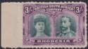 Rhodesia 1910 KGV Double Head 3sh Deep Clandestine Roulette Mint SG158CR