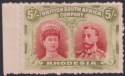 Click for more photos and details Rhodesia 1910 KGV Double Head 5sh Marginal Clandestine Roulette Mint SG160CR