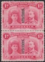 Rhodesia 1910 KGV SPECIMEN Double Head 1d Vertical Pair Unused SG123s