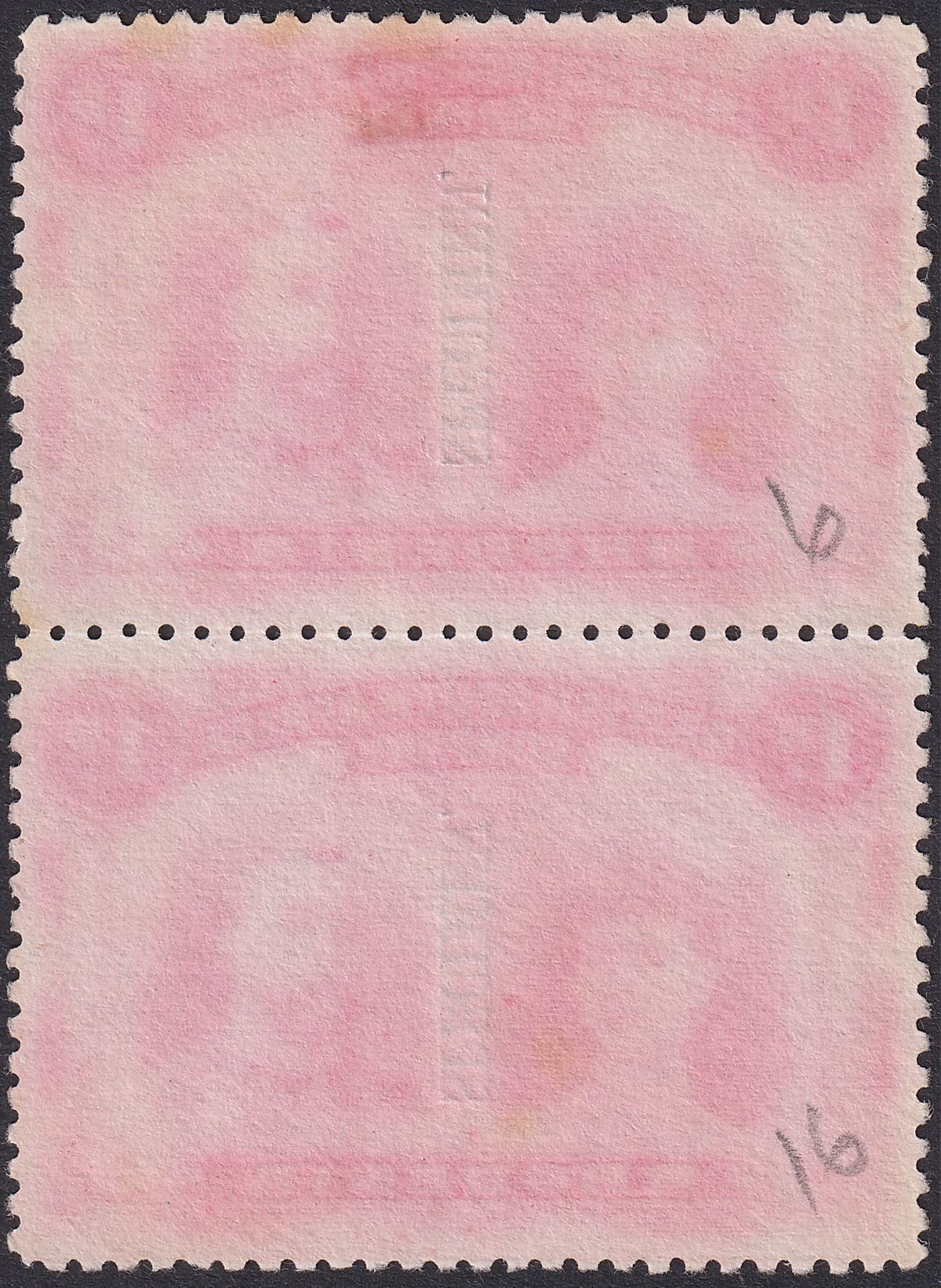 Rhodesia 1910 KGV SPECIMEN Double Head 1d Vertical Pair Unused SG123s