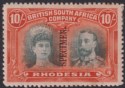 Rhodesia 1910 KGV SPECIMEN Double Head 10sh Blue-Green and Orange Mint SG164s