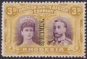 Rhodesia 1910 KGV SPECIMEN Double Head 3d Purple and Ochre Mint SG134s