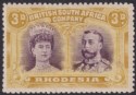 Rhodesia 1910 KGV Double Head 3d Cold Violet and Ochre Mint SG137 cat £150