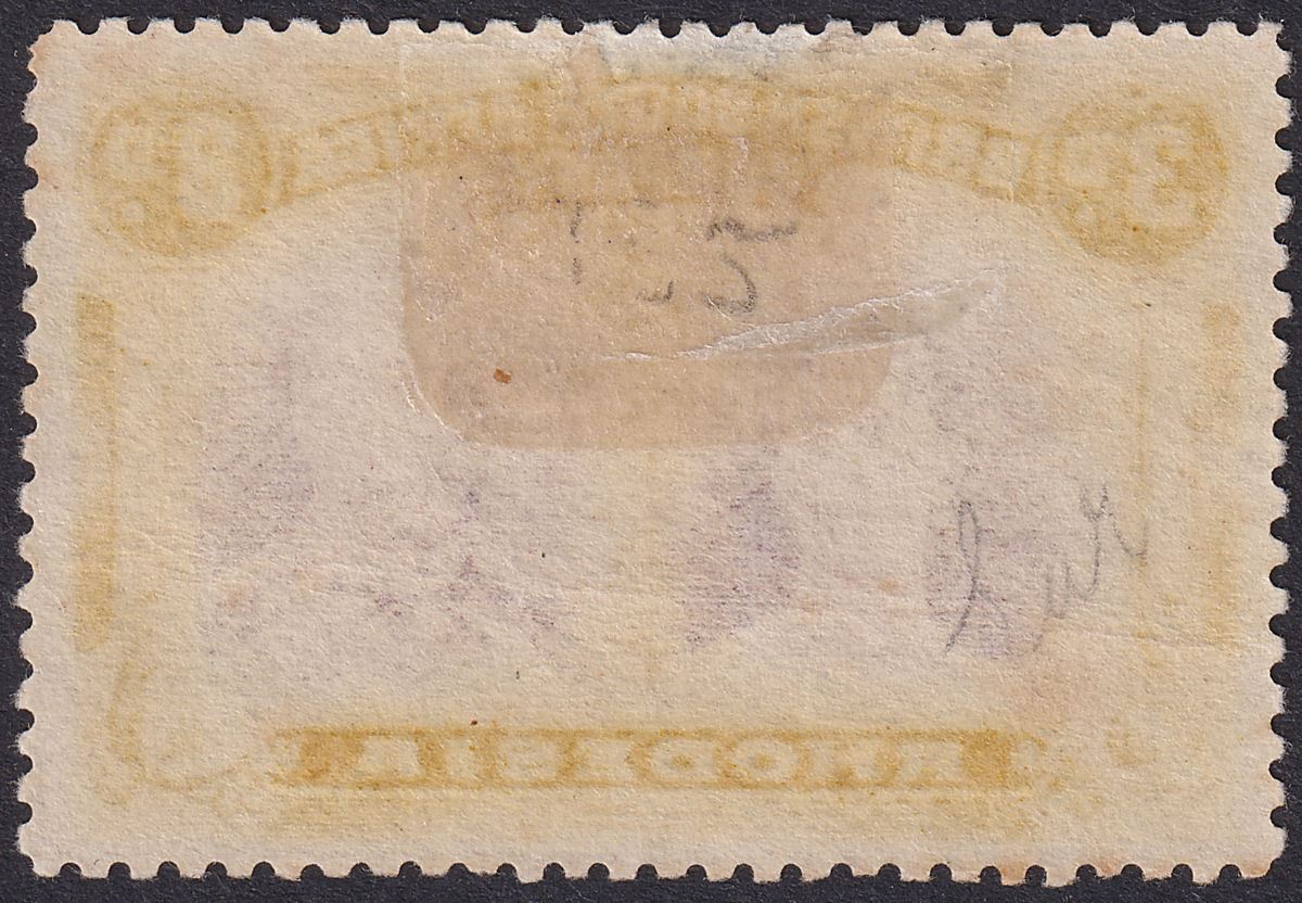 Rhodesia 1910 KGV Double Head 3d Purple and Ochre Mint SG134 w Long Gash in Ear