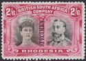 Rhodesia 1910 KGV SPECIMEN Double Head 2sh6d Black + Rose-Carmine Unused SG157s