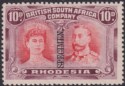 Rhodesia 1910 KGV SPECIMEN Double Head 10d Scarlet + Reddish Mauve Mint SG149s