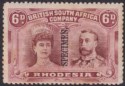 Rhodesia 1910 KGV SPECIMEN Double Head 6d Red-Brown and Mauve Mint SG144s TONES