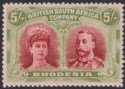 Click for more photos and details Rhodesia 1910 KGV Double Head 5sh Crimson and Yellow-Green Mint SG160a cat £300