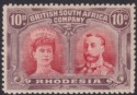 Click for more photos and details Rhodesia 1910 KGV Double Head 10d Carmine + Deep Purple Mint SG150 cat £600 cert