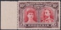 Click for more photos and details Rhodesia 1910 KGV Double Head 10d Carmine + Deep Aniline Purple Mint SG150 c£600