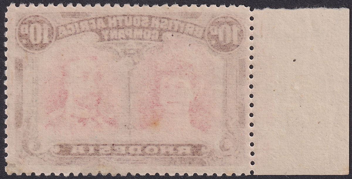 Rhodesia 1910 KGV Double Head 10d Carmine + Deep Aniline Purple Mint SG150 c£600