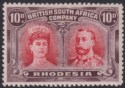 Click for more photos and details Rhodesia 1910 KGV Double Head 10d Carmine + Cold Violet Mint SG150 RSC-B c£600
