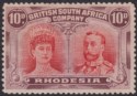 Click for more photos and details Rhodesia 1910 KGV Double Head 10d Vermilion + Deep Purple Mint SG150a cat £1000