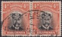 Click for more photos and details Rhodesia 1913 KGV Admiral 4d Black + Orange-Red Die I p15 Pair Used SG216 c£60