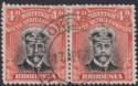 Click for more photos and details Rhodesia 1913 KGV Admiral 4d Black + Red-Orange Die II p14 Pair Used SG224