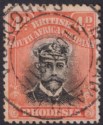 Click for more photos and details Rhodesia 1913 KGV Admiral 4d Pl Orange-Red Die II p14 Pl 4 Snowstorm Used SG225b