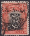 Click for more photos and details Rhodesia 1917 KGV Admiral 4d Deep Black + Deep Orange Die IIIA p14 Used SG255d