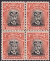 Click for more photos and details Rhodesia 1918 KGV Admiral 4d Black + Or-Red Die IIIB p14 Block Mint SG261 Pl 8