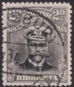 Rhodesia 1913 KGV Admiral 2d Black Die I p14 Waxed Moustache Used SG209a c£225