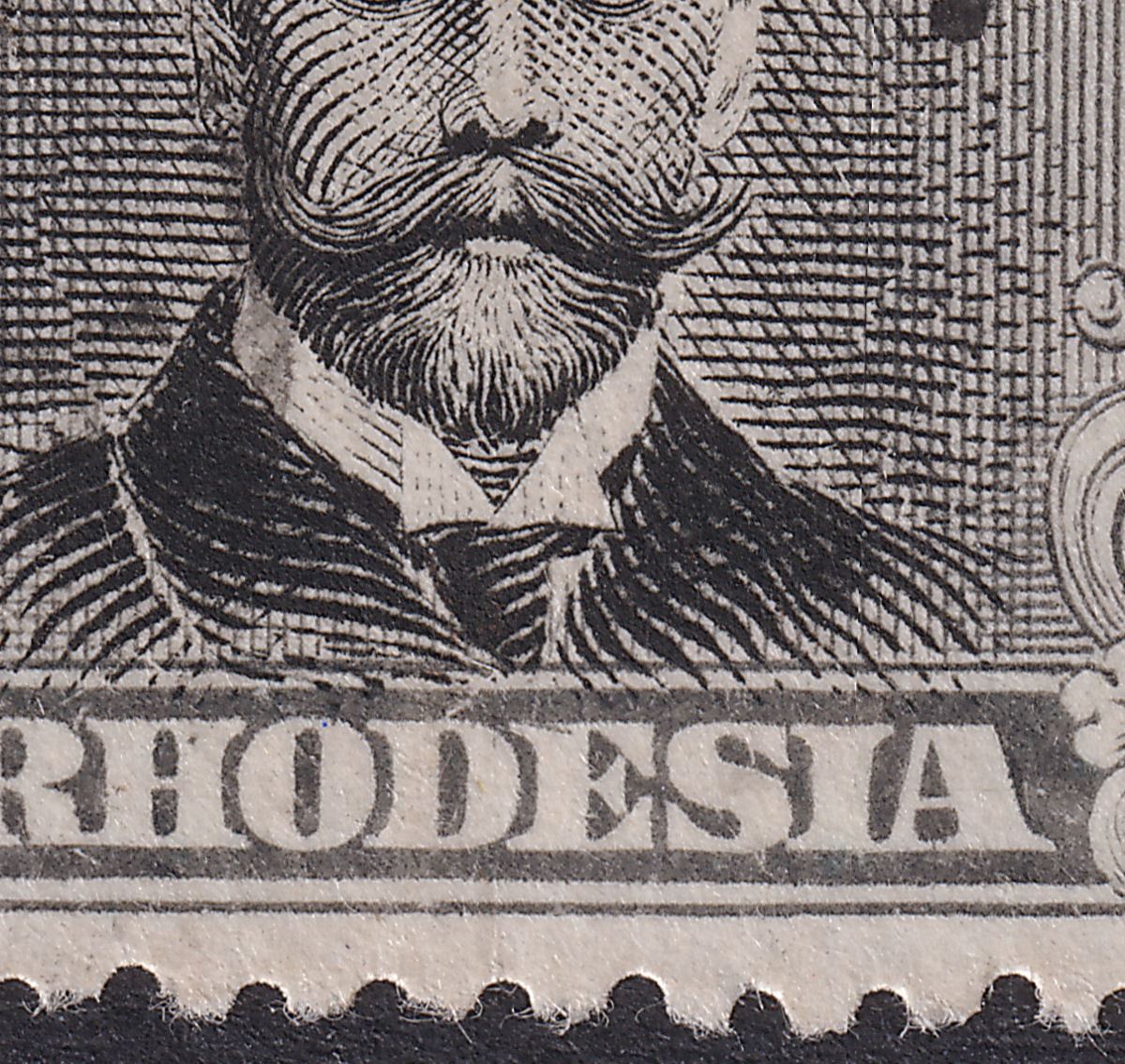 Rhodesia 1913 KGV Admiral 2d Die I p14 Block w Pos 22 Line Below Tie Used SG209