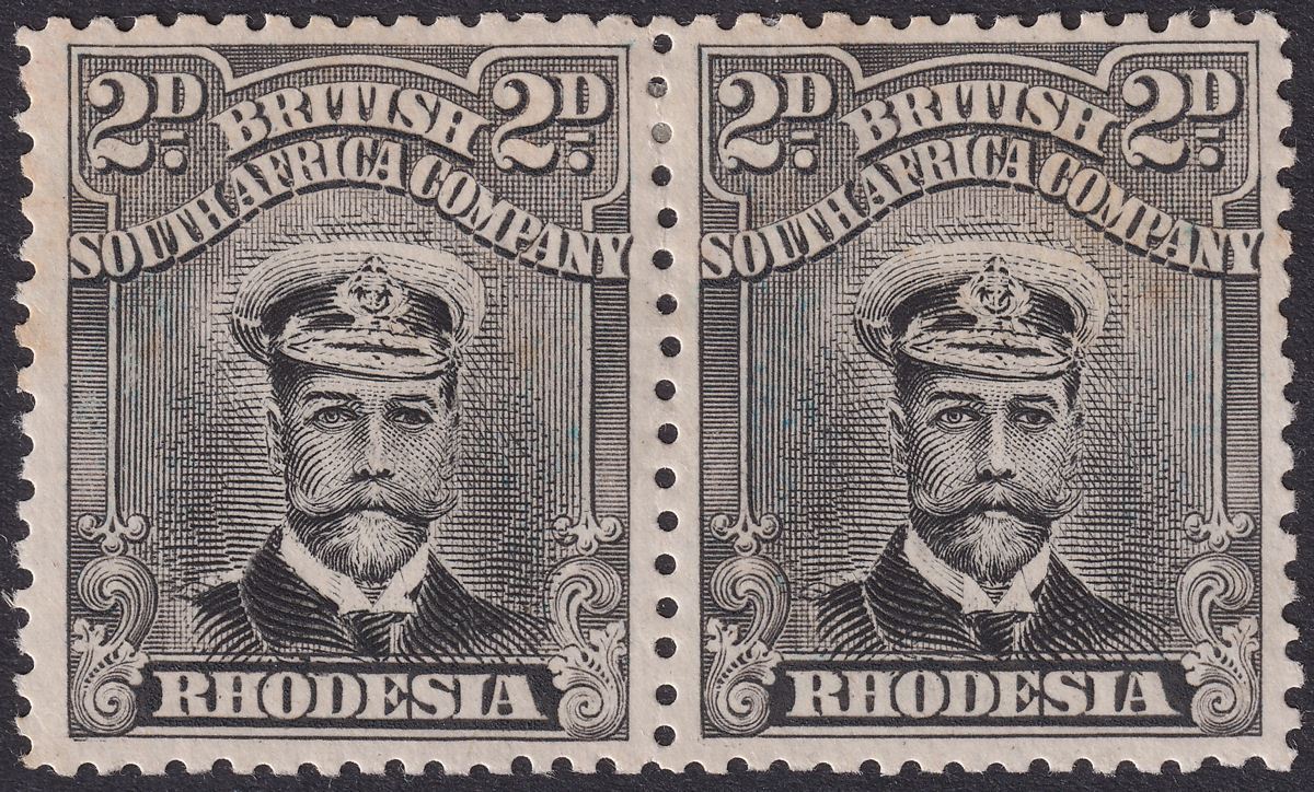 Rhodesia 1913 KGV Admiral 2d Black Die II p14 Pos 41 Dropped Entry Mint SG219