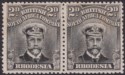 Rhodesia 1913 KGV Admiral 2d Black Die II p14 Pos 41 Dropped Entry Mint SG219