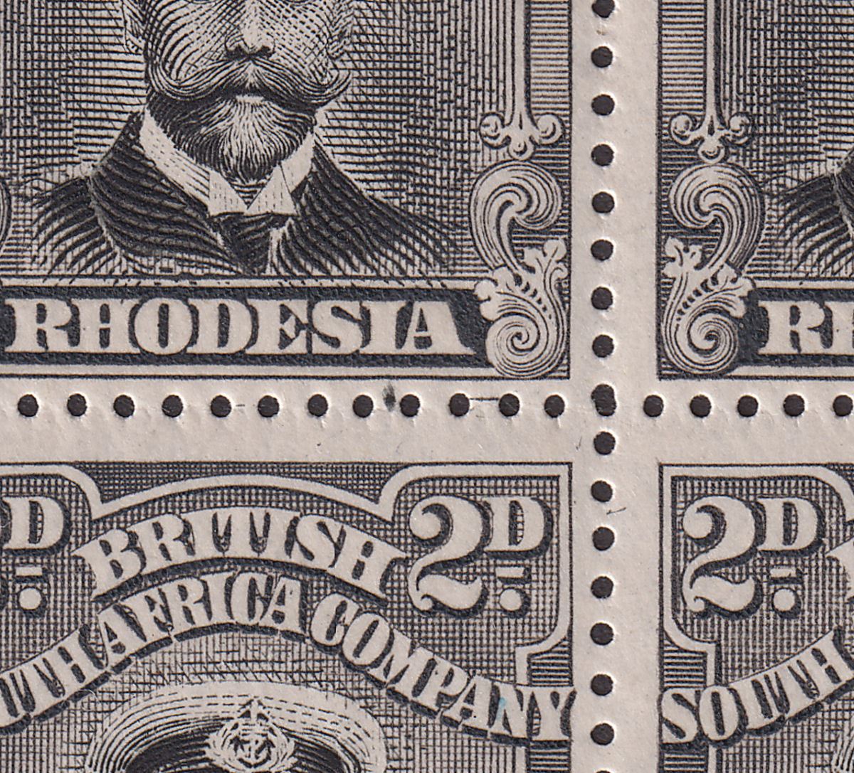 Rhodesia 1913 KGV Admiral 2d Die II Pl 1R St 1 Printer Line Block p15 Mint SG244