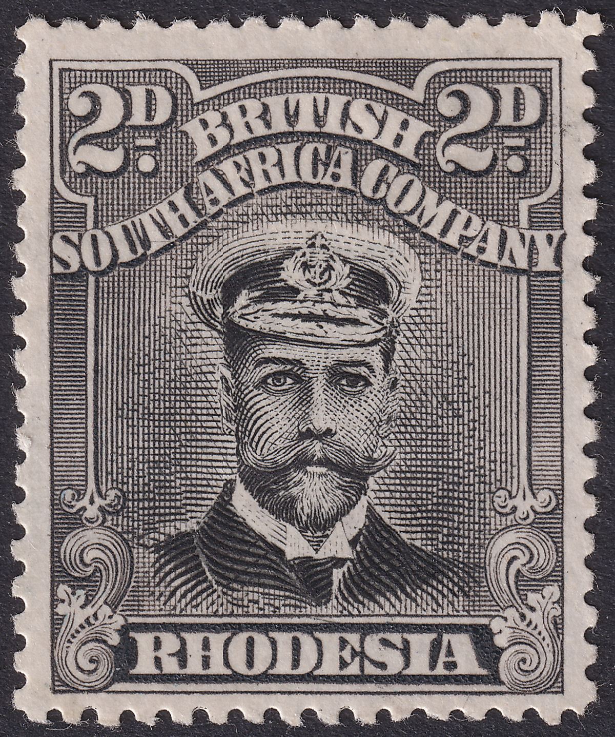 Rhodesia 1913 KGV Admiral 2d Black Die II p15 Pos 22 Line Below Tie Mint SG244
