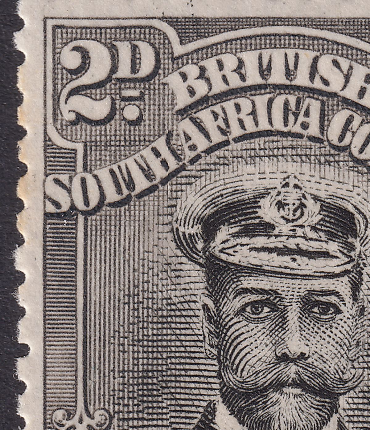 Rhodesia 1913 KGV Admiral 2d Black Die II p14 Pos 17 Frame Flaw Block Mint SG219