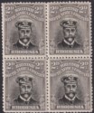 Rhodesia 1917 KGV Admiral 2d Black + Grey Die IIIA p14 Block Mint SG255 cat £160