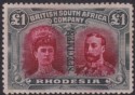 Rhodesia 1910 KGV SPECIMEN Double Head £1 Crimson + Sl-Black Mint SG166as regum