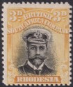 Click for more photos and details Rhodesia 1913 KGV Admiral 3d Black and Deep Yellow Die II p14 Mint SG221 cat £60