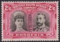 Rhodesia 1910 KGV SPECIMEN Double Head 2sh6d Bl + Rose-Carmine Mint SG157s regum