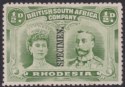 Rhodesia 1910 KGV SPECIMEN Double Head ½d Yellow-Green p14 Mint SG119s regum
