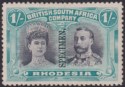 Rhodesia 1910 KGV SPECIMEN Double Head 1sh Blk + Bl-Green p14 Mint SG151s regum