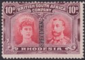 Rhodesia 1910 KGV SPECIMEN Double Head 10d Scarlet + Red Mauve Mint SG149s regum
