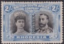 Rhodesia 1910 KGV SPECIMEN Double Head 2sh Black + Ultram p14 Mint SG153s regum