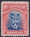 Click for more photos and details Rhodesia 1922 KGV Admiral 10d Ultram + Red Printer Line Die IIIB p14 Mint SG298