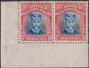 Click for more photos and details Rhodesia 1918 KGV Admiral 10d Blue + Red Die IIIB p14 Margin Pair UM Mint SG270