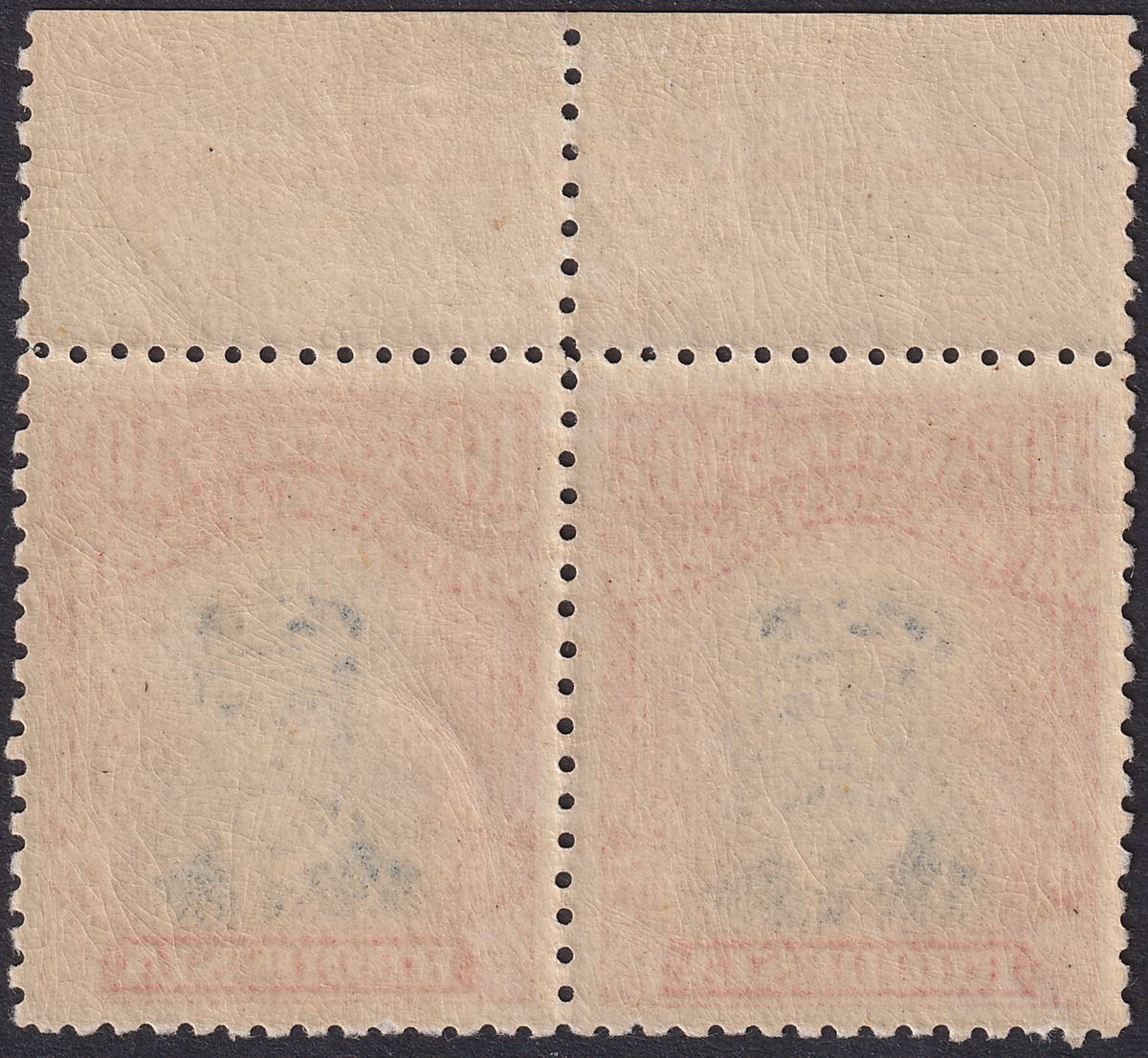 Rhodesia 1918 KGV Admiral 10d Dp Blue + Red Die IIIB p14 Imprint Pair Mint SG270