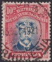 Click for more photos and details Rhodesia 1918 KGV Admiral 10d Grey-Blue + Carmine Die IIIB p14 Used SG269 cat£55