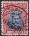 Click for more photos and details Rhodesia 1913 KGV Admiral 10d Deep Blue + Carmine-Red Die II p15 Used SG247 c£50
