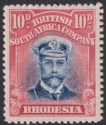 Click for more photos and details Rhodesia 1913 KGV Admiral 10d Deep Blue + Carmine-Red Die II p15 Mint SG247 c£20