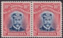 Click for more photos and details Rhodesia 1913 KGV Admiral 10d Blue + Red Die II p14 Pair Mint SG231 Printer Line