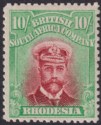 Rhodesia 1913 KGV Admiral 10sh Rose-Red + Lt Green Die II p14 Mint SG241 c£225