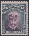 Click for more photos and details Rhodesia 1913 KGV Admiral 7sh6d Purple + Blue-Black Die II p15 Mint SG252 c£250