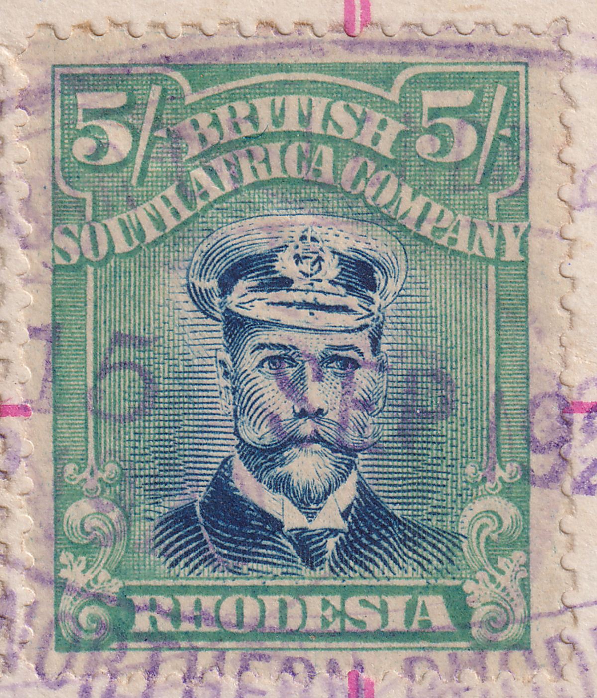Rhodesia 1913 KGV Admiral 10sh Die IIIA + 5sh + 3sh Die IIIB Fiscal Used SG274c