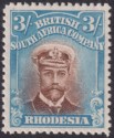 Click for more photos and details Rhodesia 1913 KGV Admiral 3sh Chestnut + Bright Blue Die II p14 Mint SG237 c£140