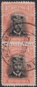 Rhodesia 1917 KGV Admiral 4d Deep Black and Orange Die IIIA p14 Pair Used SG255d
